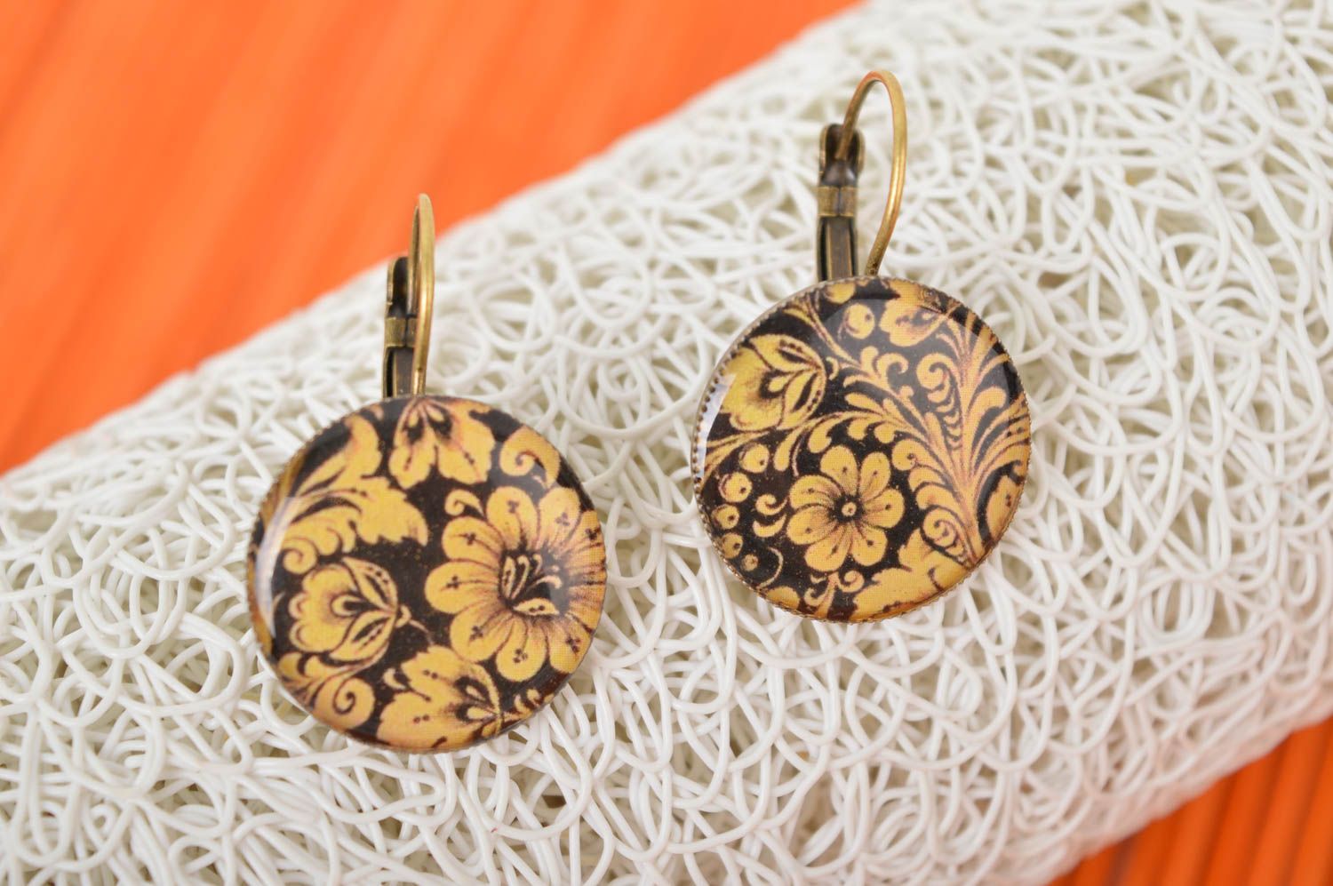 Handmade earrings large earrings fashion jewelry womens accessories cool gifts photo 1