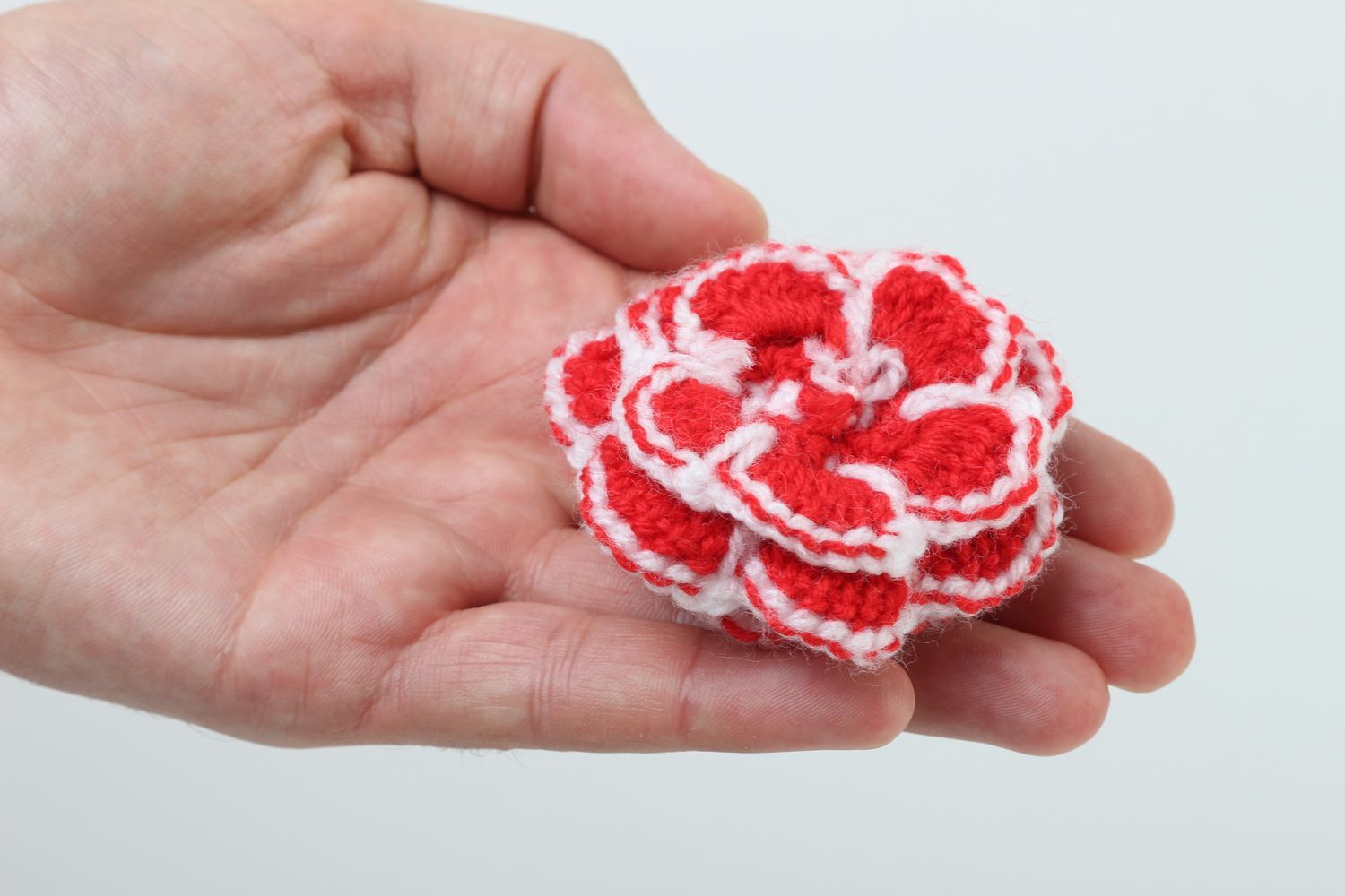 Handmade crocheted flower crochet roses decorative flower jewelry supplies photo 5