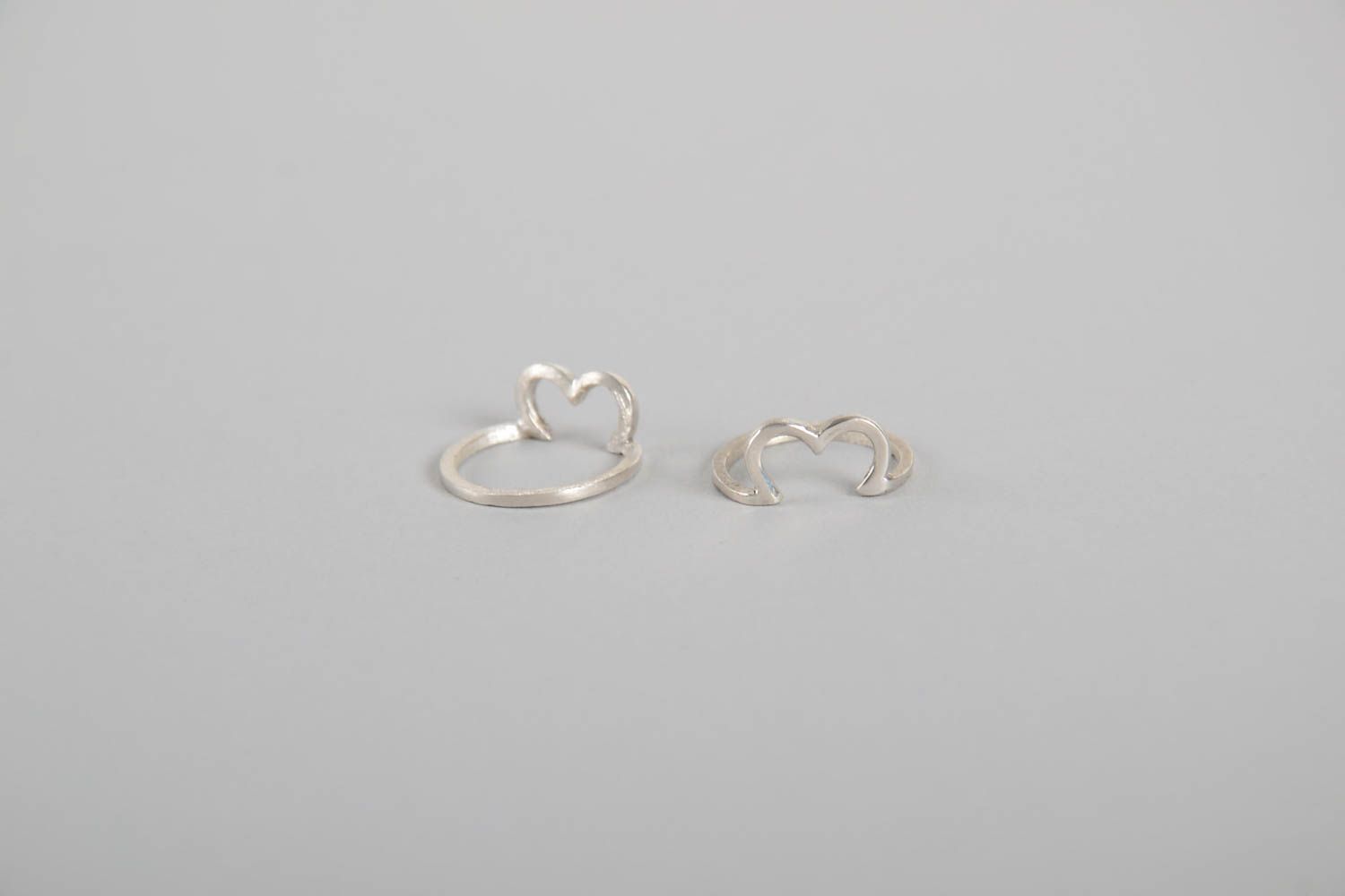 Handmade Silber Ringe Damen Modeschmuck Accessoires für Frauen Set 2 Stück foto 5
