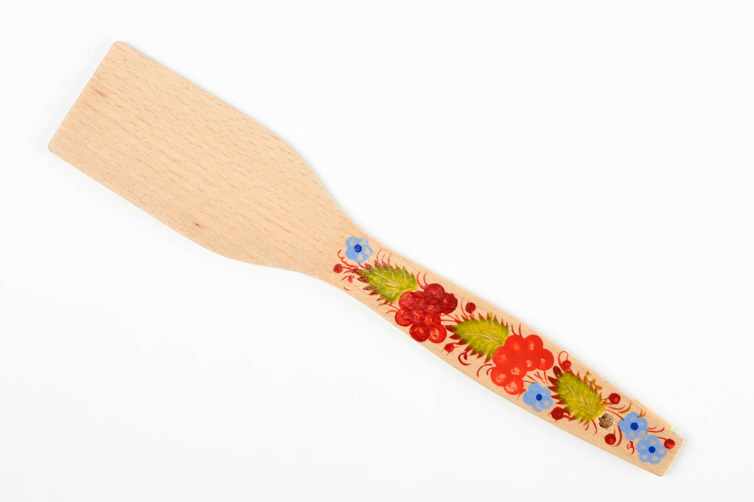 Handmade designer kitchen utensils stylish wooden spatula painted spatula photo 3