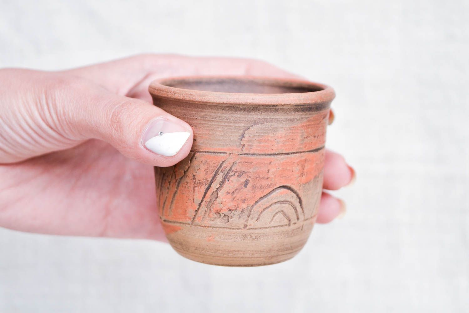Vaso de arcilla artesanal accesorio de cocina vajilla original de cerámica foto 2