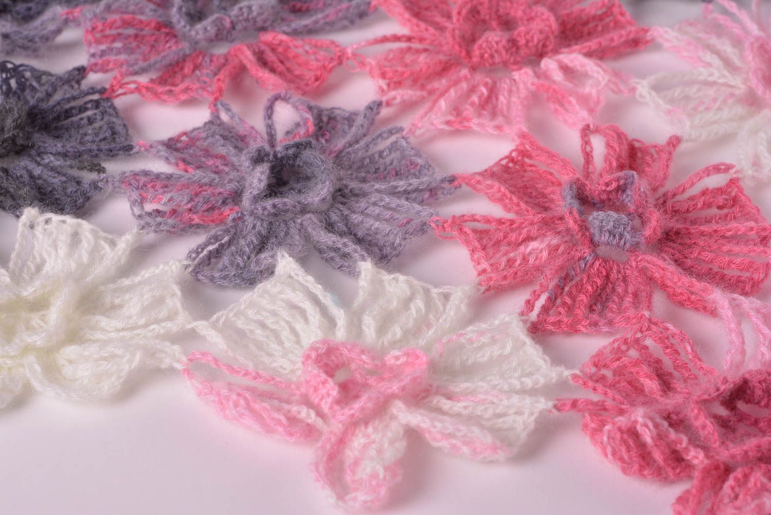 Designer Schal handgefertigt Damen Stola Geschenk für Frauen gehäkelt rosa foto 4