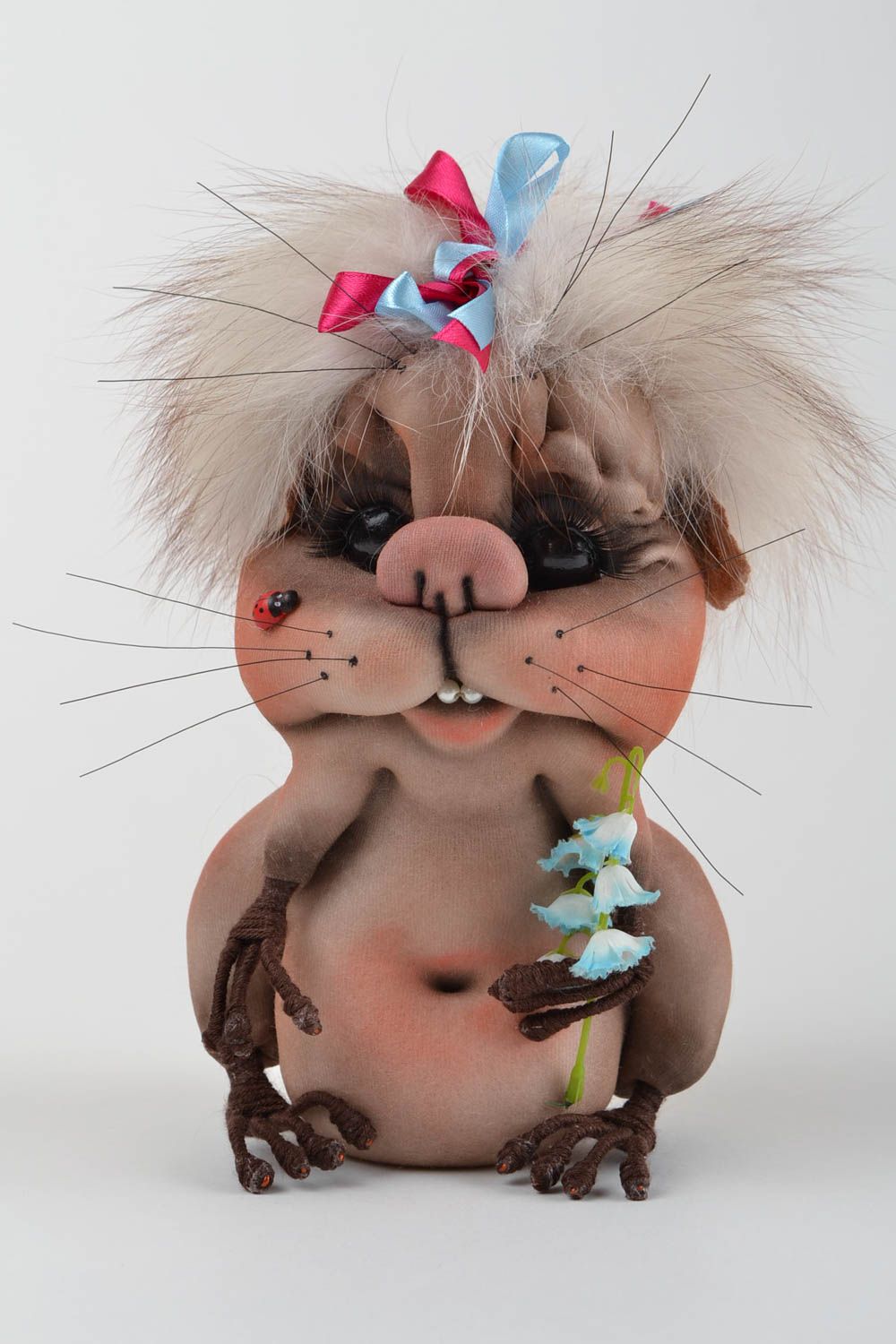 Handmade Hamster Spielzeug Stoff Kuscheltier Geschenk für Kind Haus Deko  foto 1