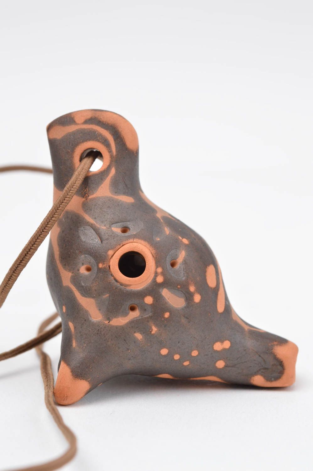 Ocarina Instrument handmade Flöte aus Ton Deko Vogel Musikinstrument für Kinder foto 2