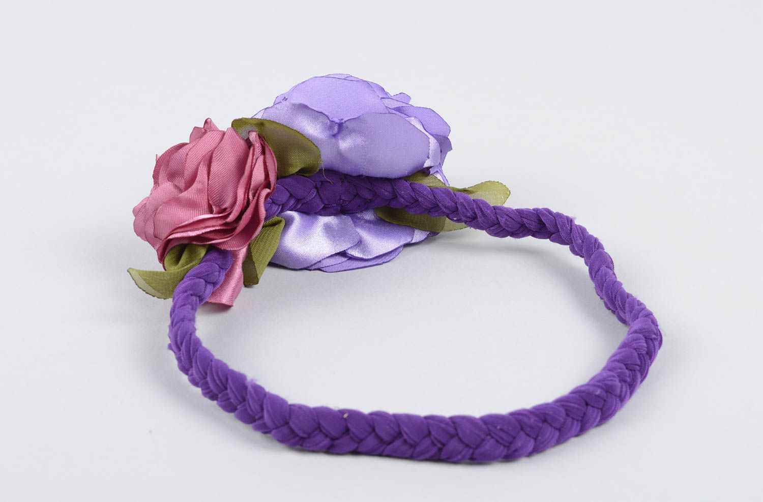 Handmade fabric flower headband textile head accessories hair ornaments photo 2
