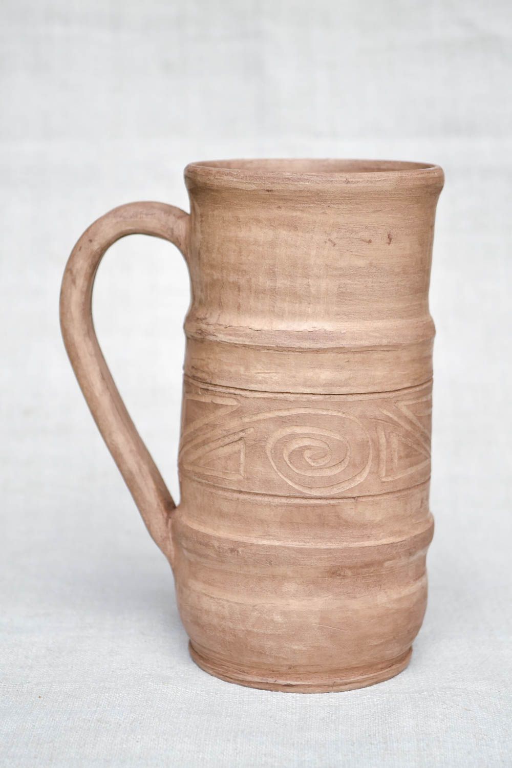 Unusual handmade ceramic beer mug pottery works table setting kitchen supplies photo 4