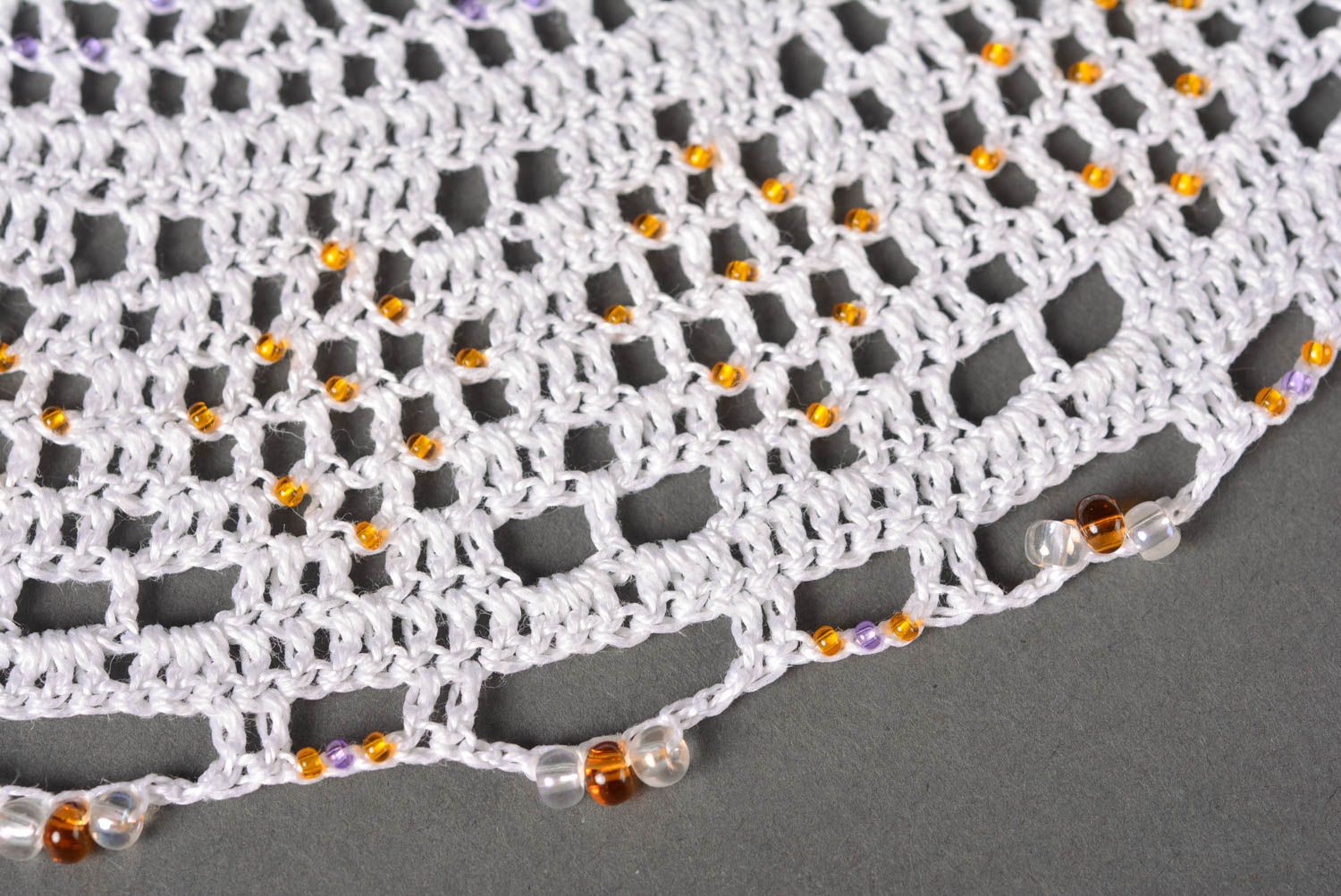 Unusual handmade crochet lace napkin decorative table napkin home textiles photo 2
