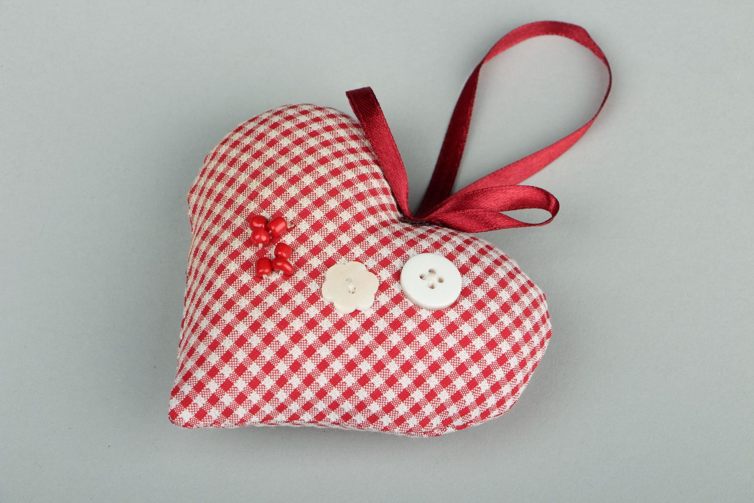 Soft fabric pendant Heart with wings photo 3