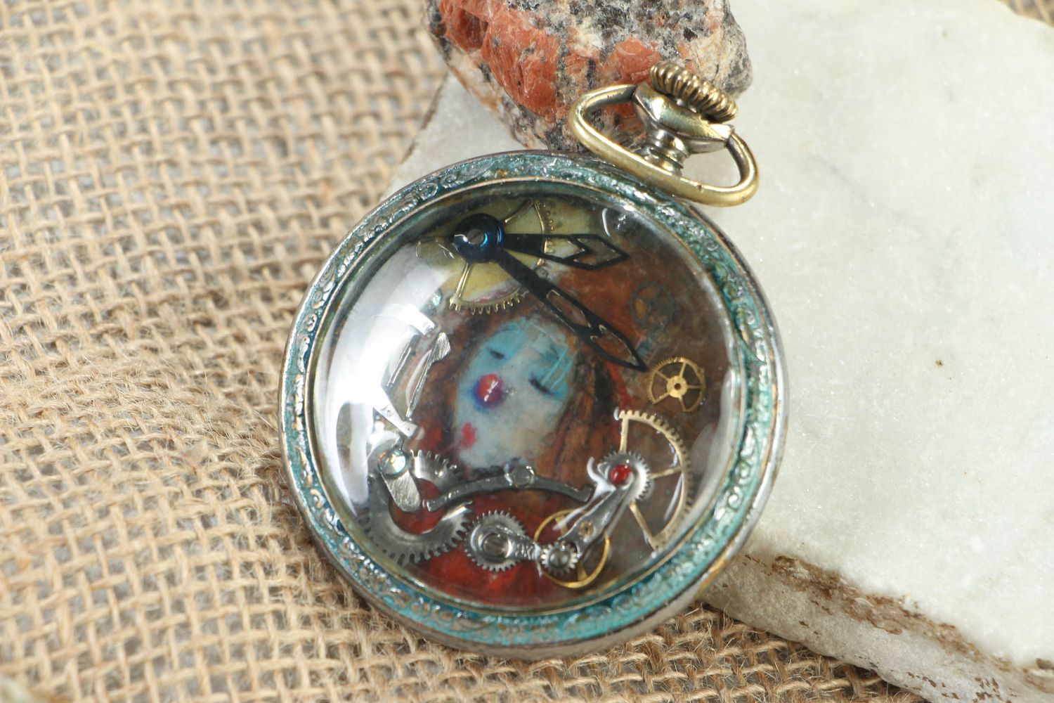 Handmade pendant in steampunk style photo 4