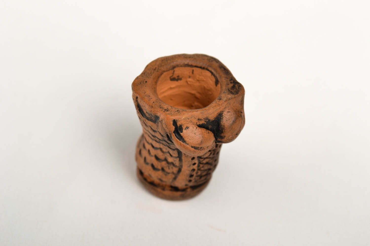 Unusual smoking bowl handmade clay thimble for smoking designer souvenir photo 5