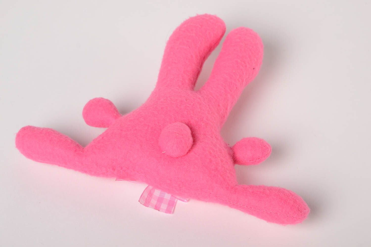 Handmade baby toy fleece handmade toy soft toy pink bunny toy toy for kids   photo 4