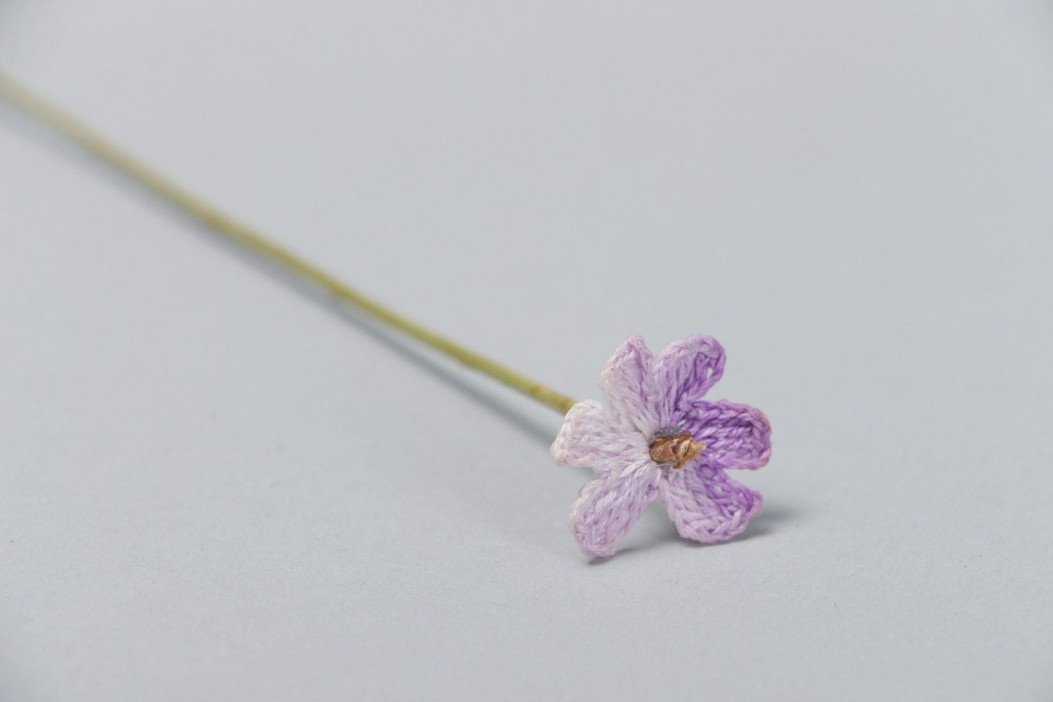 Handmade crochet flower on stem for home or office decor photo 3