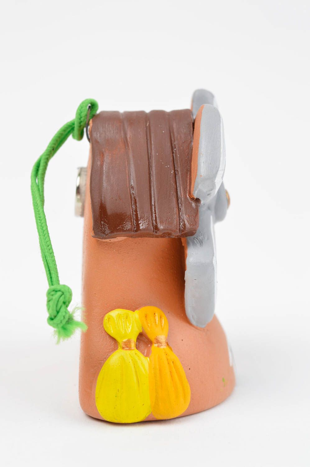 Magnete da frigo fatto a mano in ceramica calamita a forma di campanella foto 3