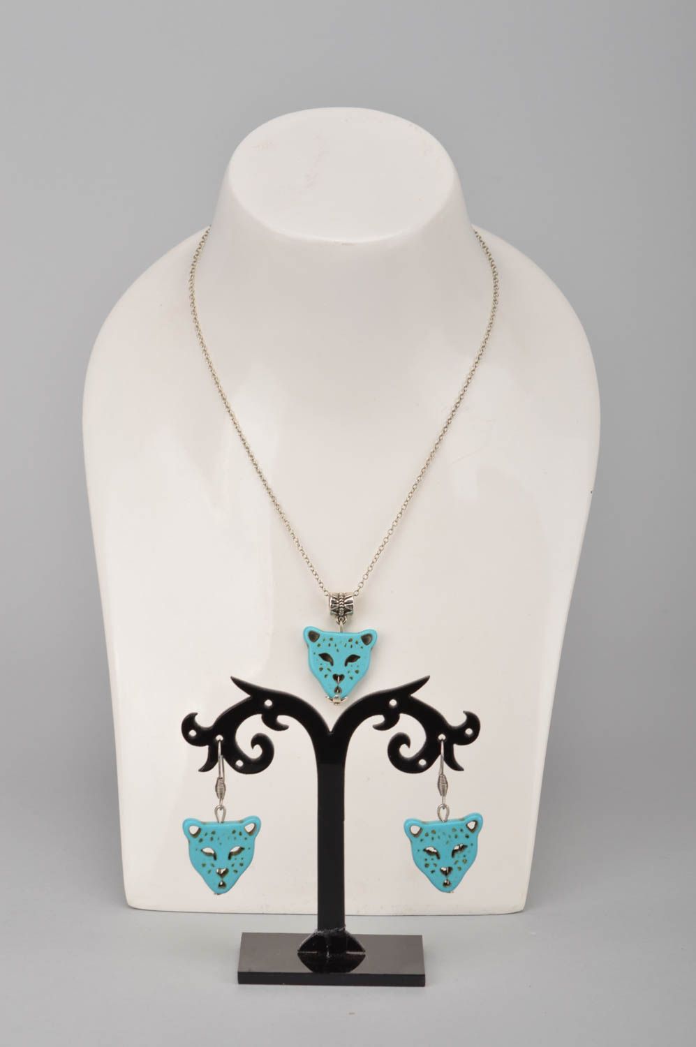 Unusual handmade metal earrings metal pendant designs jewelry set for women photo 1
