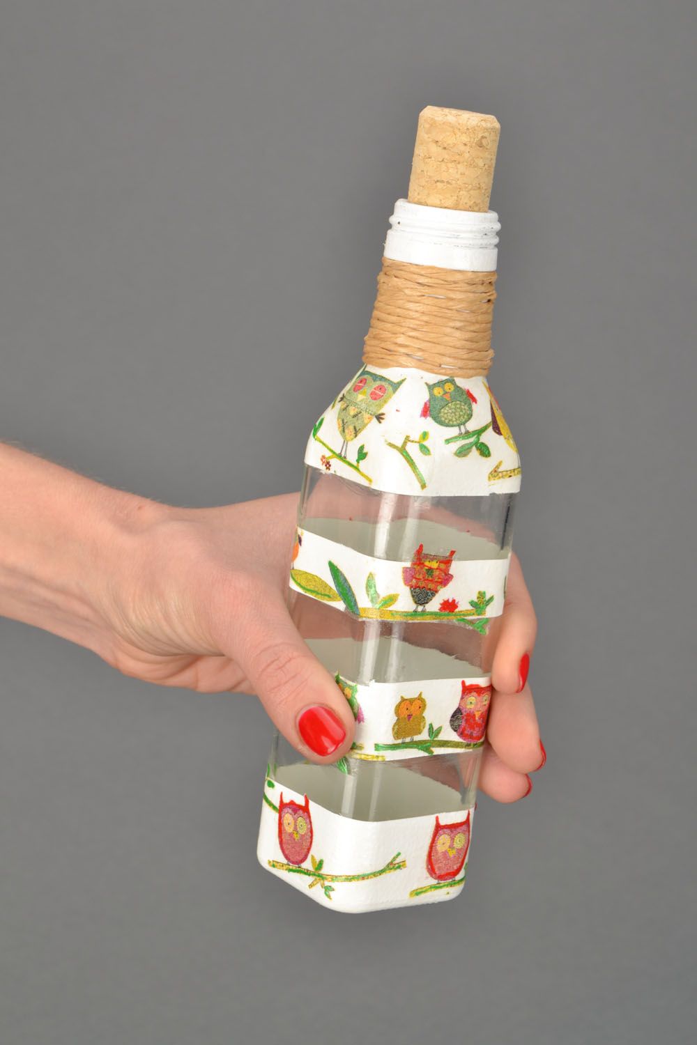 Decorative bottle with cork photo 2