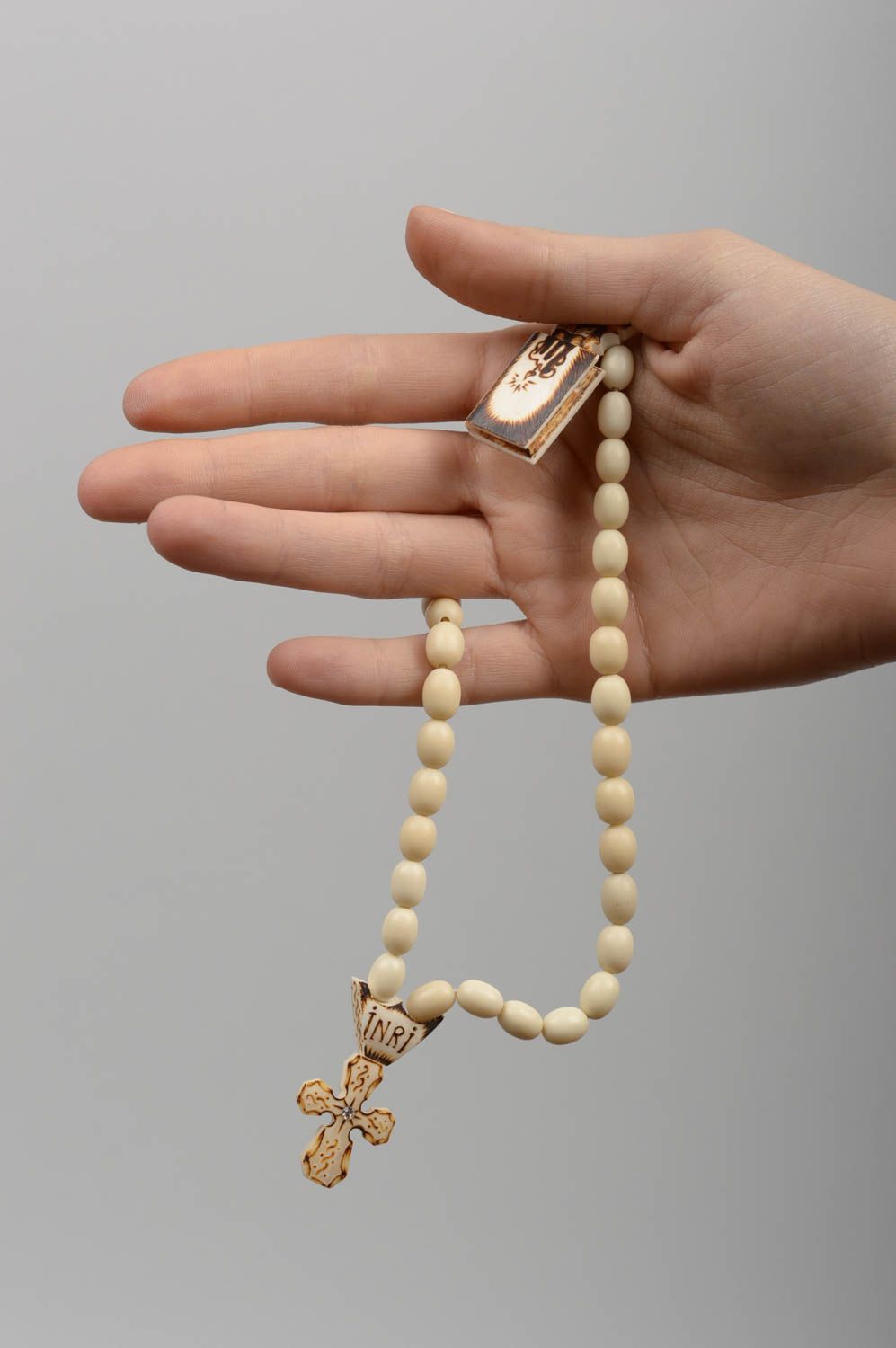 Handmade Gebetskette Christen Perlenkette Christ Rosenkranz mit Kreuz für Mann  foto 5