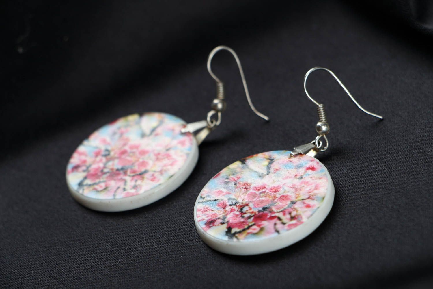 Earrings made ​​of polymer clay Spring photo 1