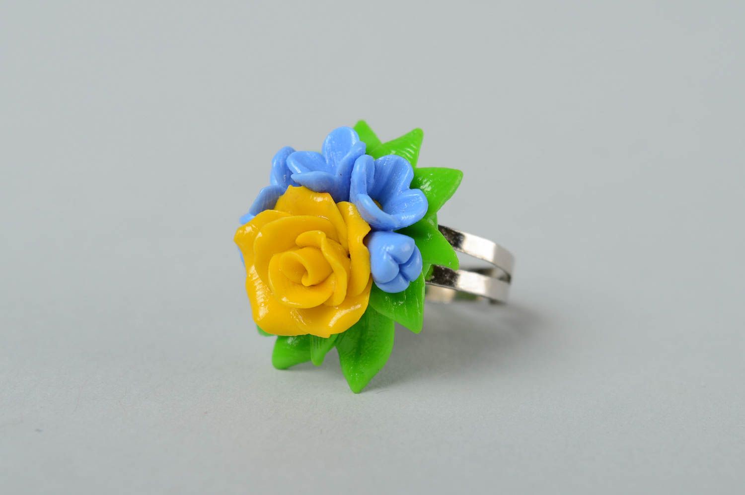 Handmade plastic jewelry flower ring fashion rings designer accessories photo 3