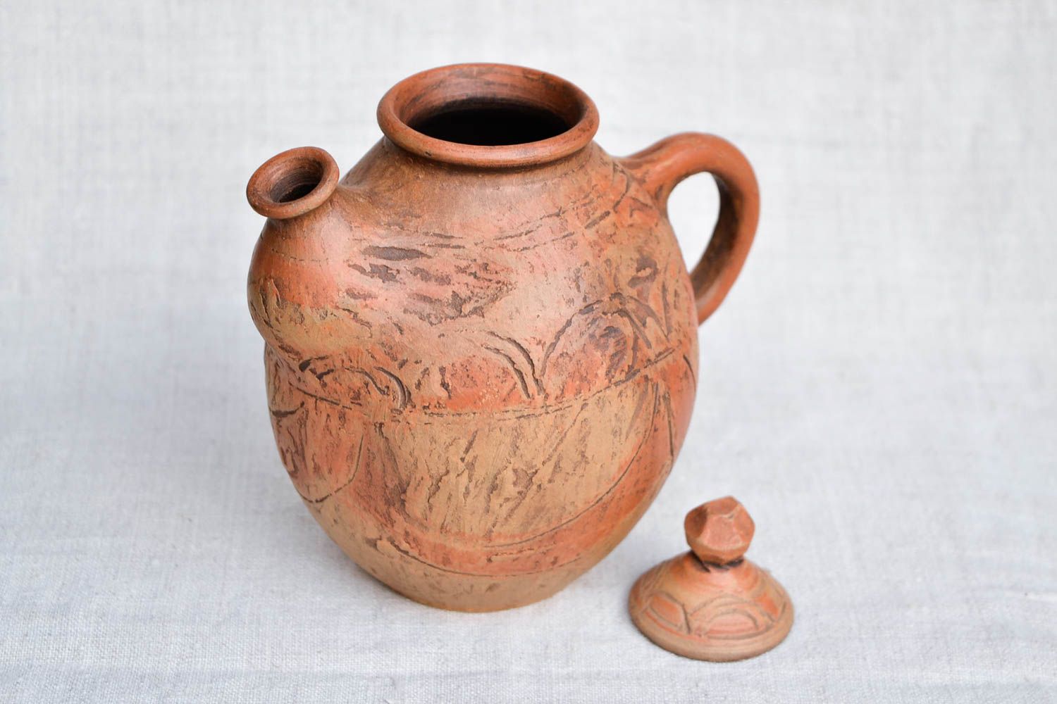 Keramik Teekanne handgefertigt Küchen Dekor originell Keramik Geschirr bunt 1 L foto 3