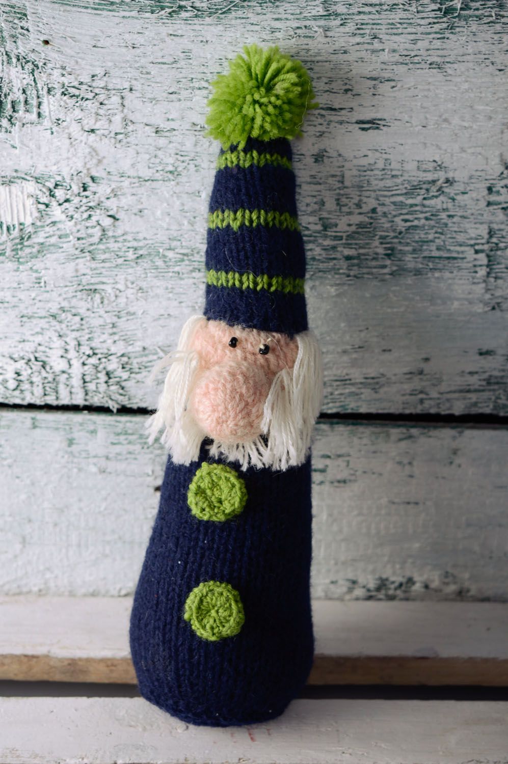 Doudou tricoté en laine original Nain photo 1