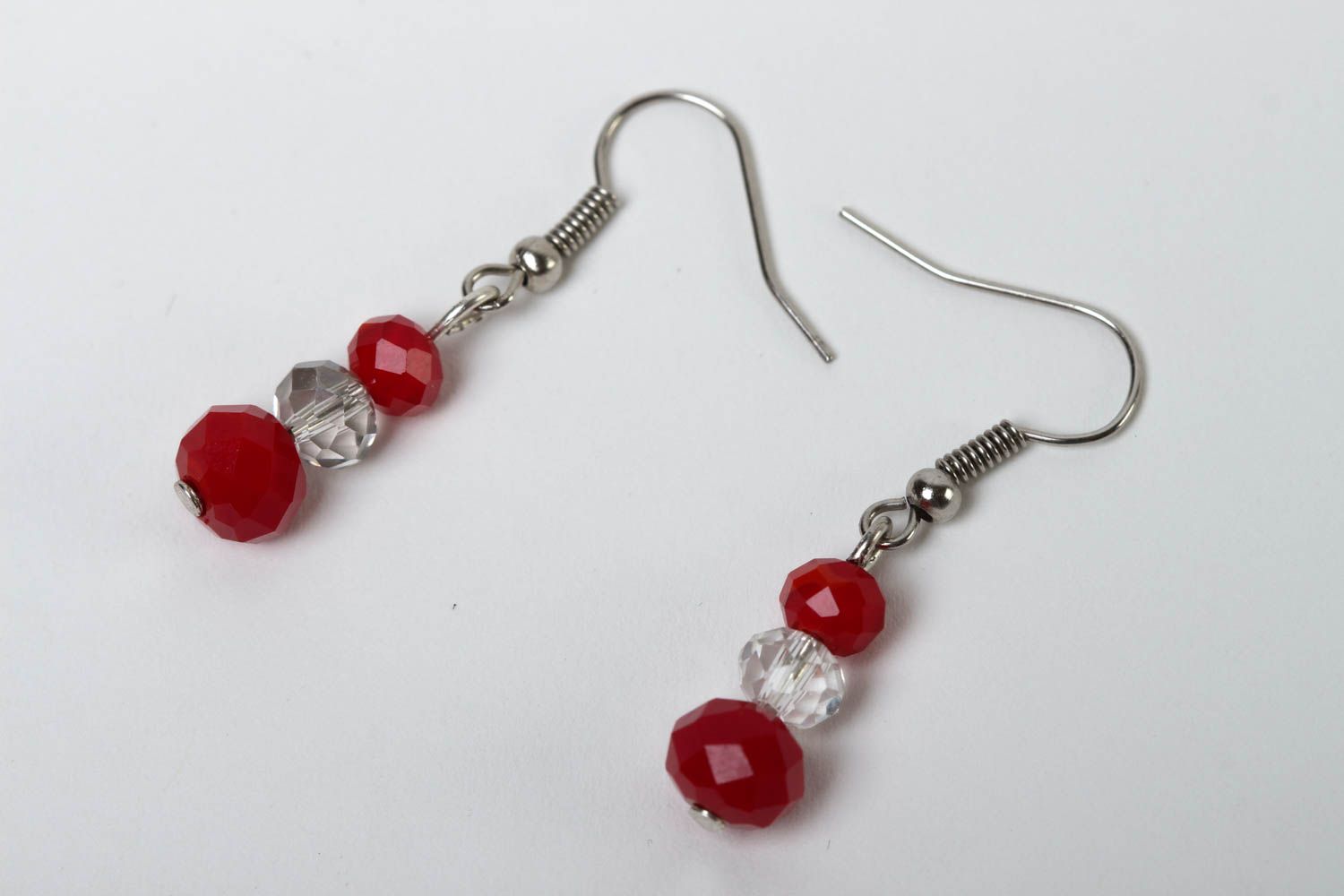 Handmade earrings with crystal beads earrings with charms designer jewelry photo 2