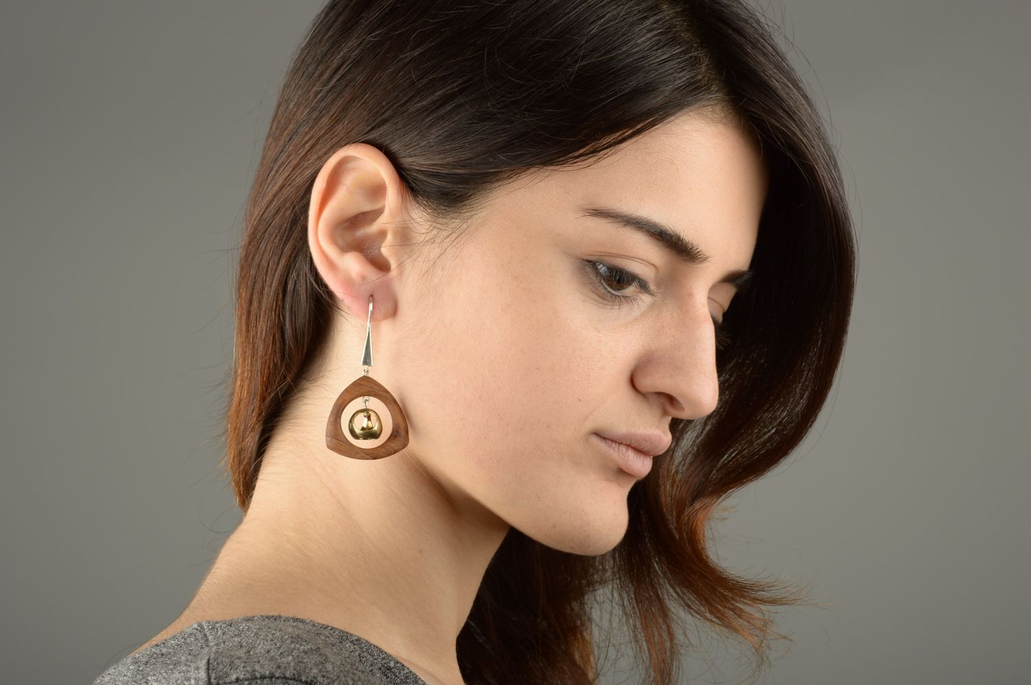 Handmade originelle Modeschmuck Ohrringe Schmuck aus Holz Accessoire für Frauen  foto 5