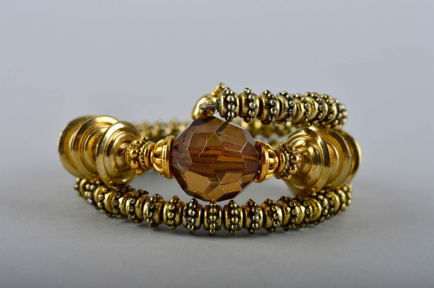 Bracelet fait main Bijou fantaisie couleur dorée spirale Cadeau femme original photo 5