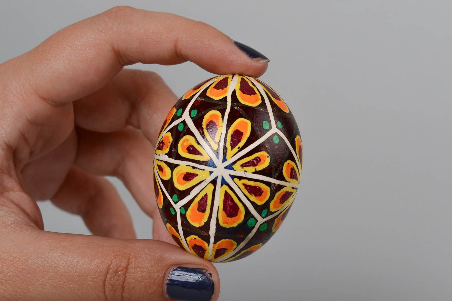 Huevo artesanal original y pintado elemento decorativo regalo para Pascua foto 5