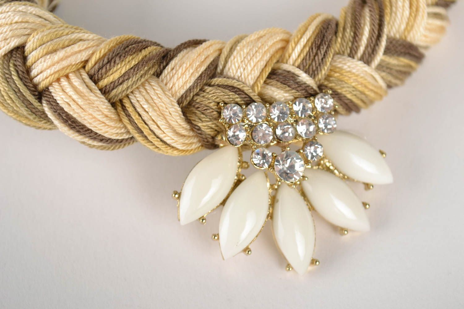Handmade bijouterie necklace designer woman accessories made of threads photo 2