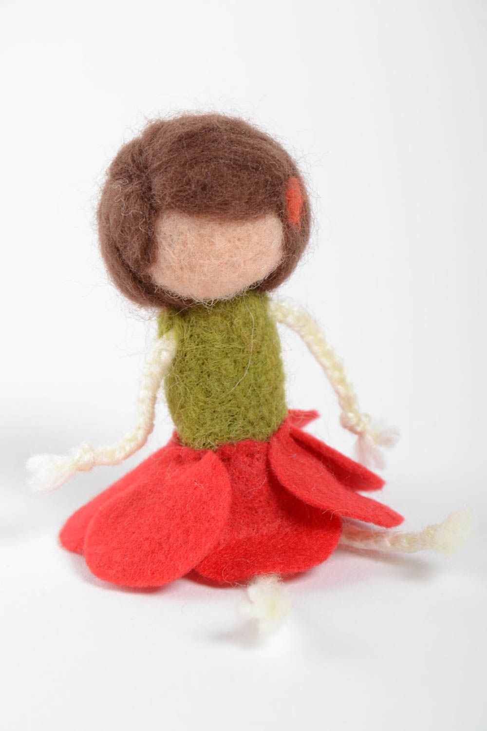 Muñeca hecha a mano de lana juguete para decorar la casa regalo para niñas foto 5