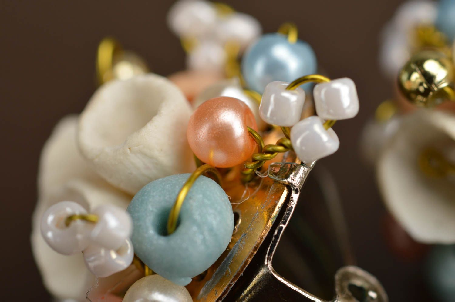 Handmade Ohrringe aus Polymer Ton Clips originell Damen Schmuck Geschenk schön foto 5