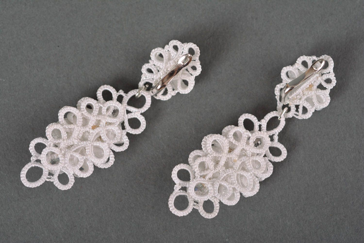Long earrings homemade jewelry earrings designs tatting lace gift ideas for girl photo 5