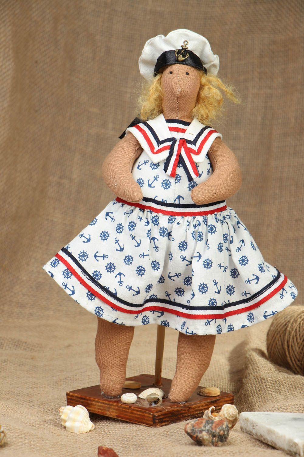 Дизайнерская кукла подарок ребенку Морячка фото 5
