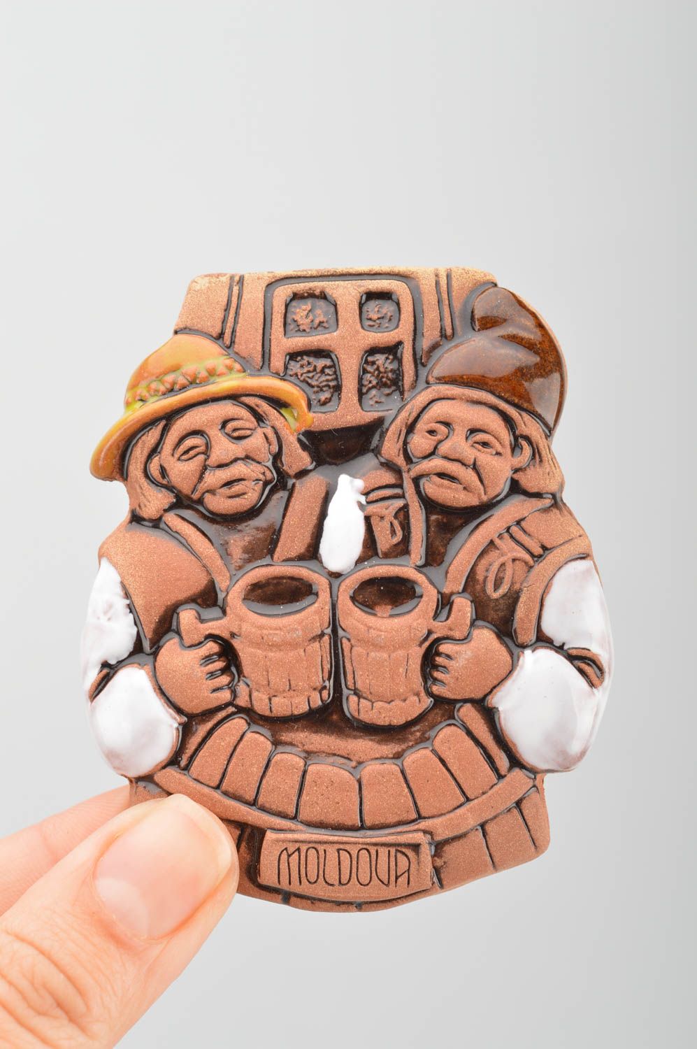 Origineller bemalter Keramik Souvenir Magnet handmade für Kühlschrank Geschenk foto 3