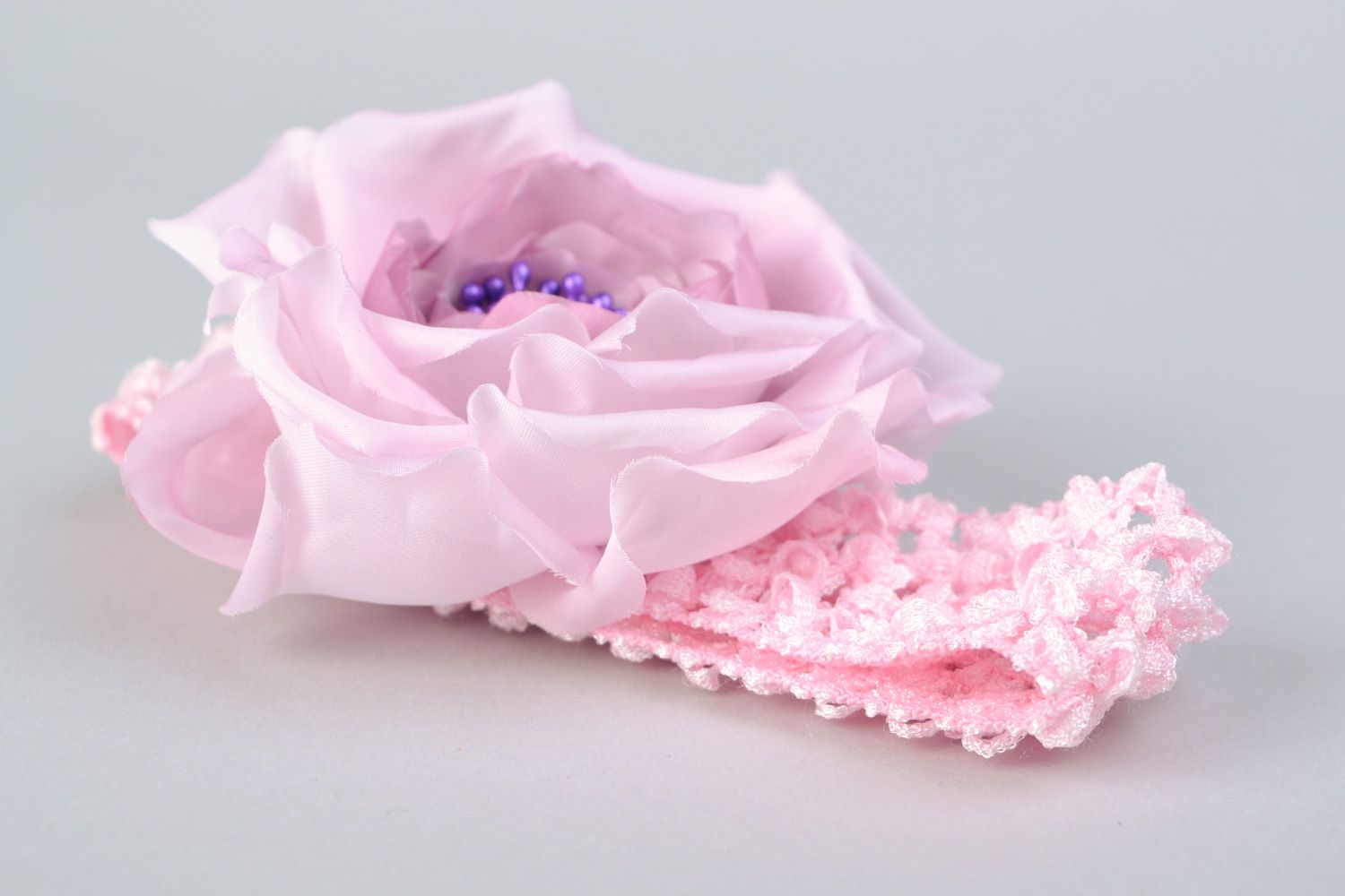 Handmade Haarband mit Blume  foto 1