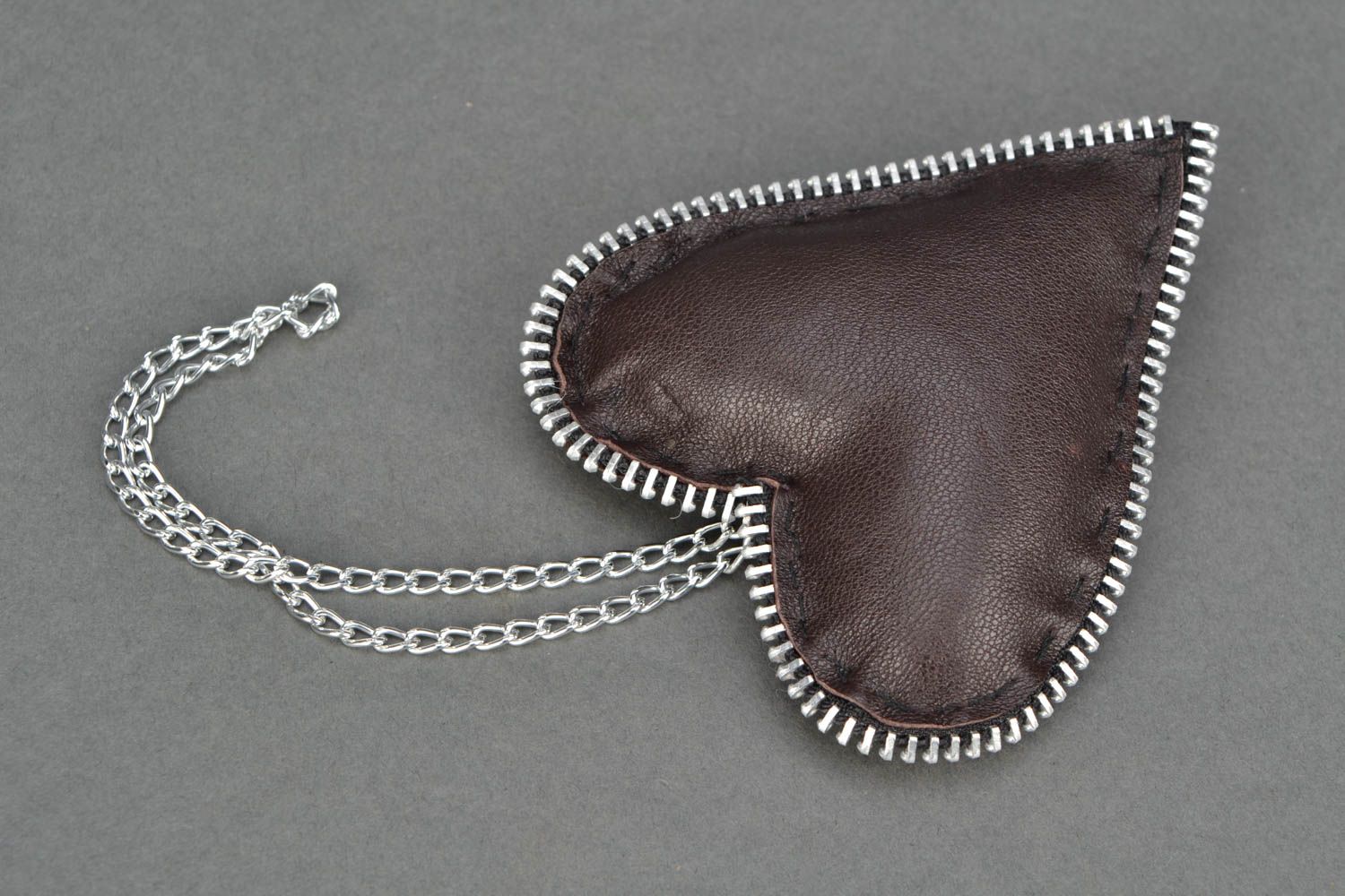 Handmade leather keychain Heart photo 4
