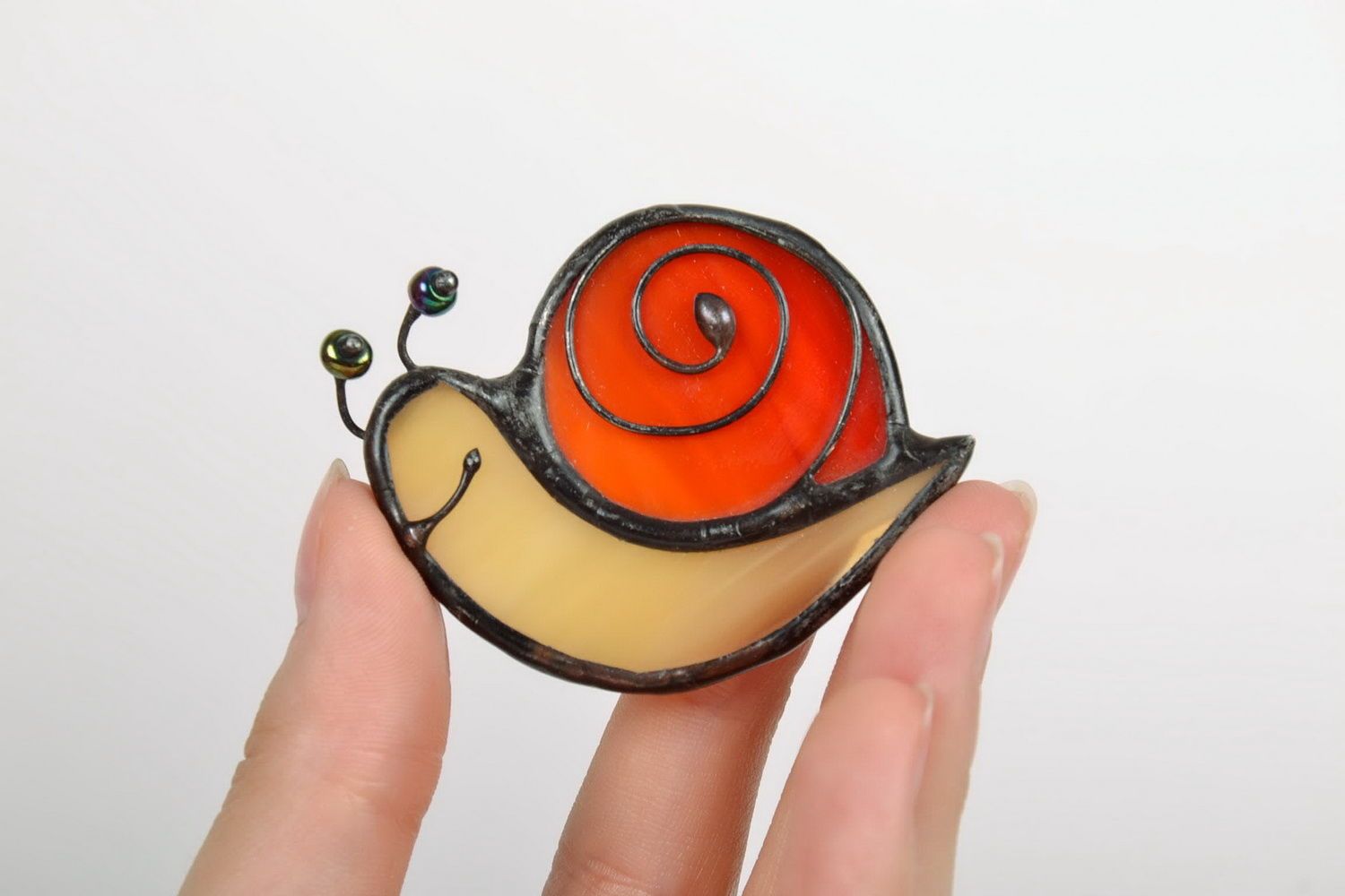 Stained glass brooch Snail photo 5
