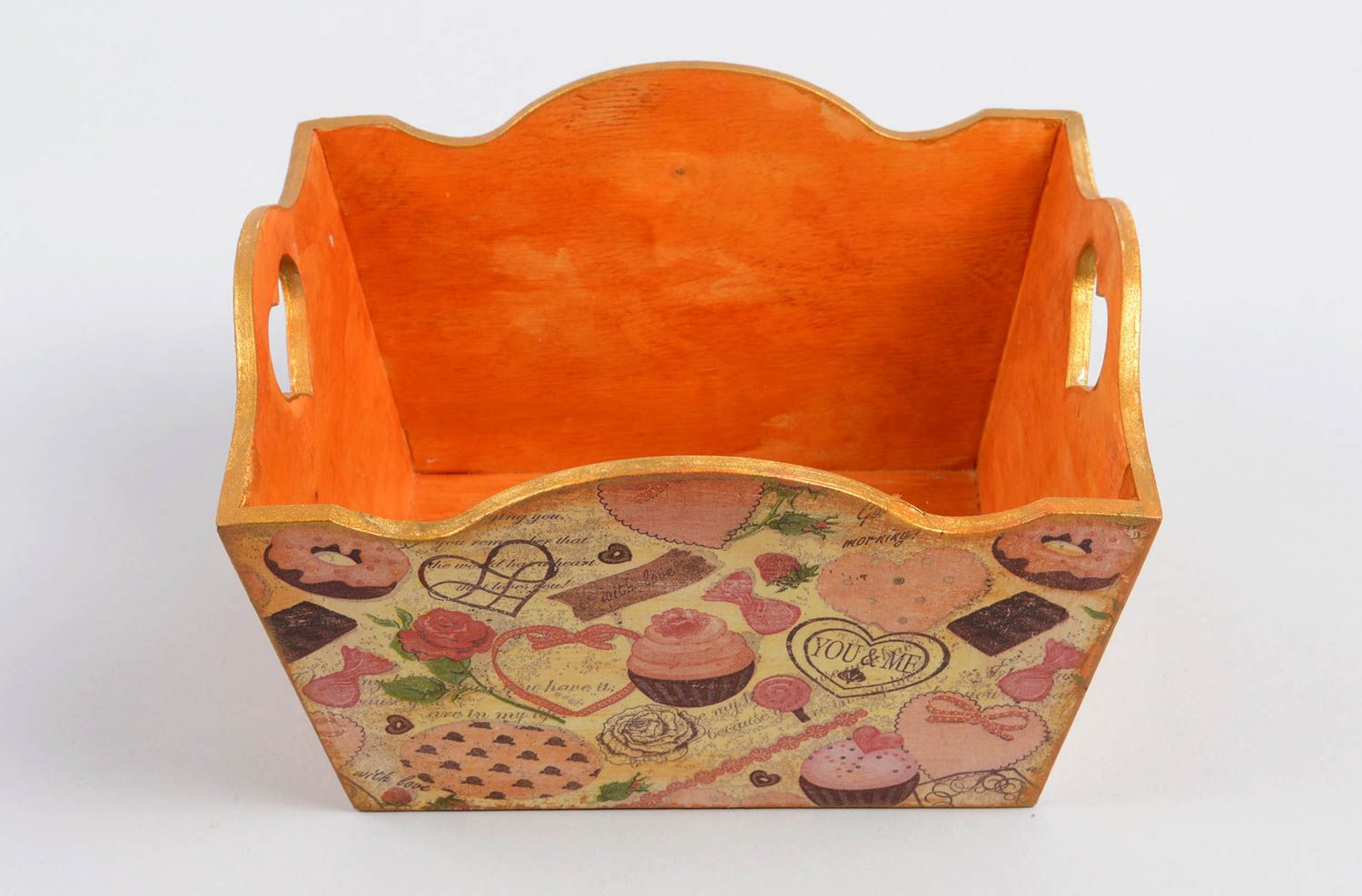 Handmade Aufbewahrungsbox Küche Behälter für Gewürze Küchen Deko orange foto 2