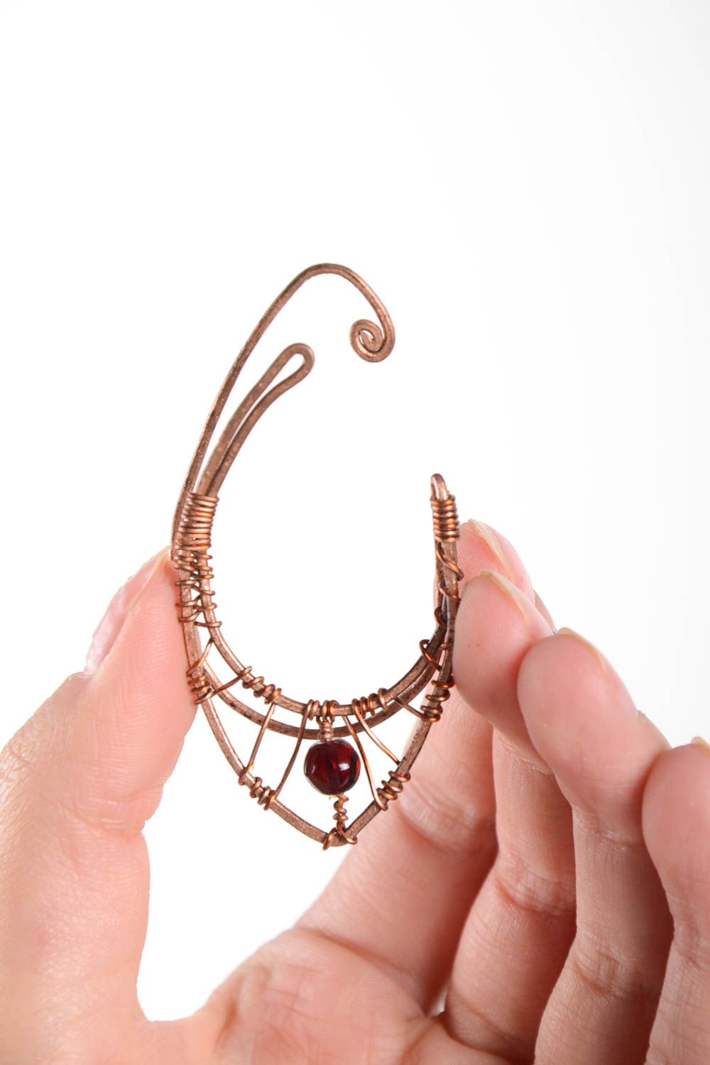 Handgemachte Kupfer Ohrringe Juwelier Modeschmuck massive Metall Ohrringe foto 5
