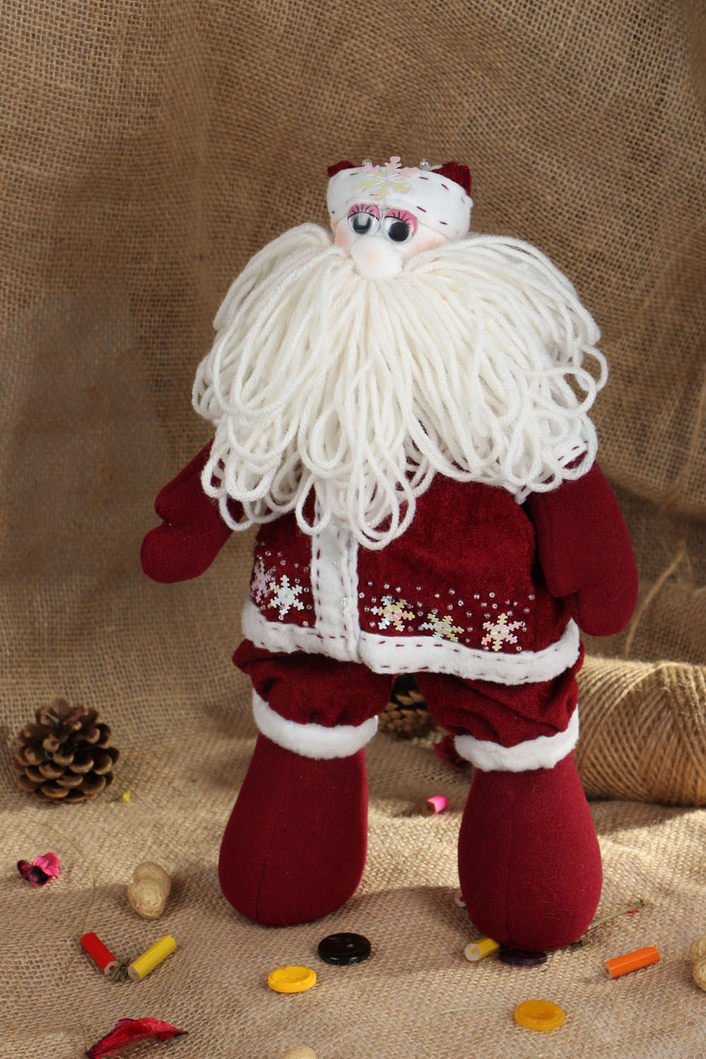 Новогодняя мягкая кукла Санта фото 5