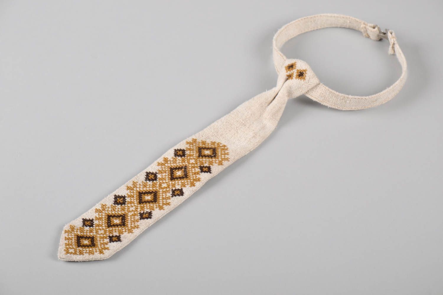 Мужской галстук ручной работы необычный подарок женский галстук из льна фото 1
