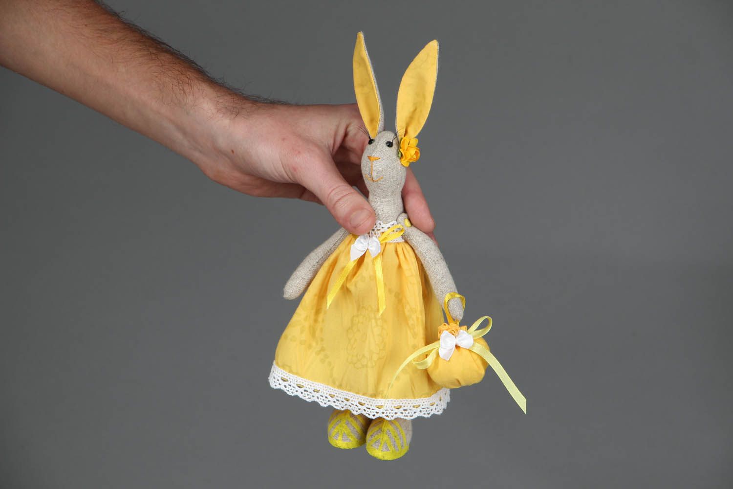 Fabric toy Yellow Rabbit photo 4