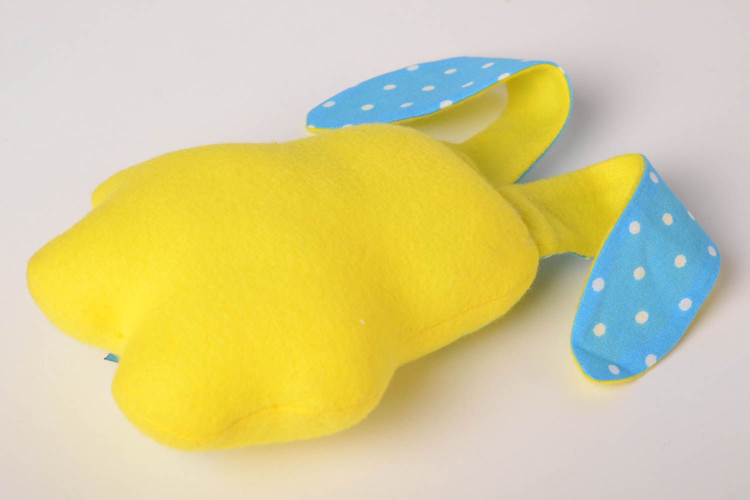 Muñeco de tela juguete artesanal peluche original conejito amarillo adorable foto 5