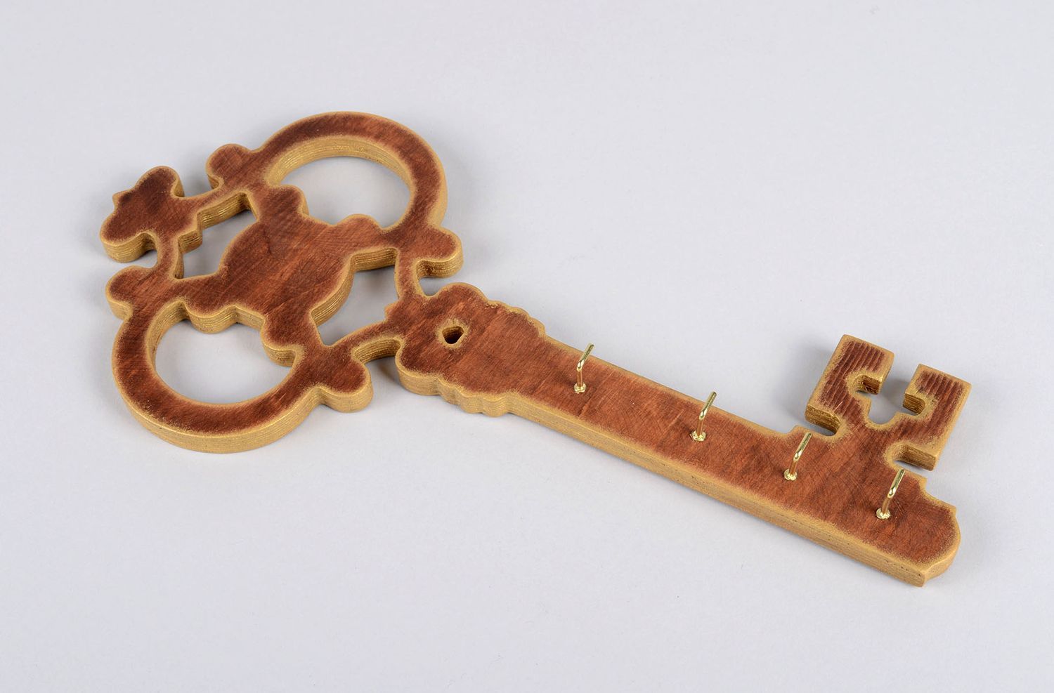 Handmade Schlüsselbrett aus Holz Hakenleiste für Schlüssel schöne Wandhaken  foto 5