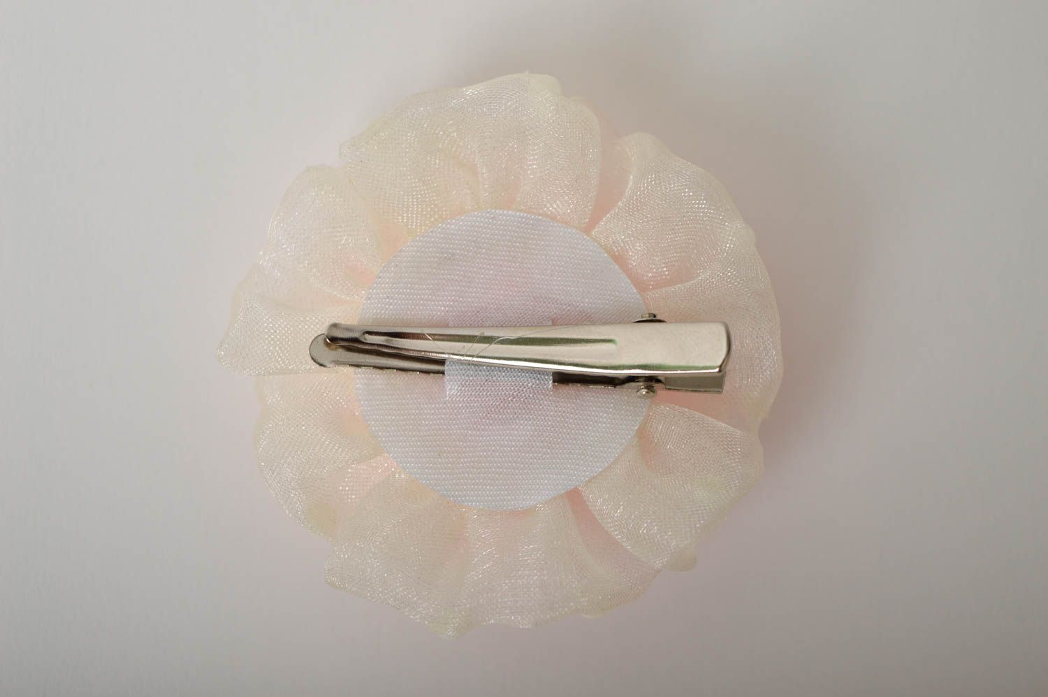 Handmade textile flower barrette hair clip for kids head accessories for girls photo 4