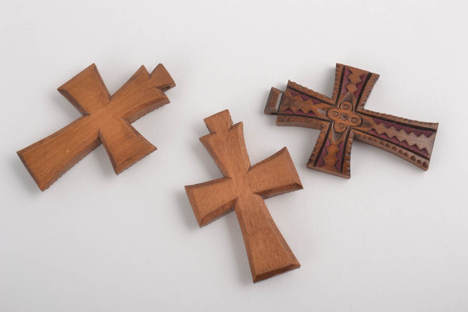 Крестики ручной работы нательные крестики набор 3 шт оригинальные крестики фото 2
