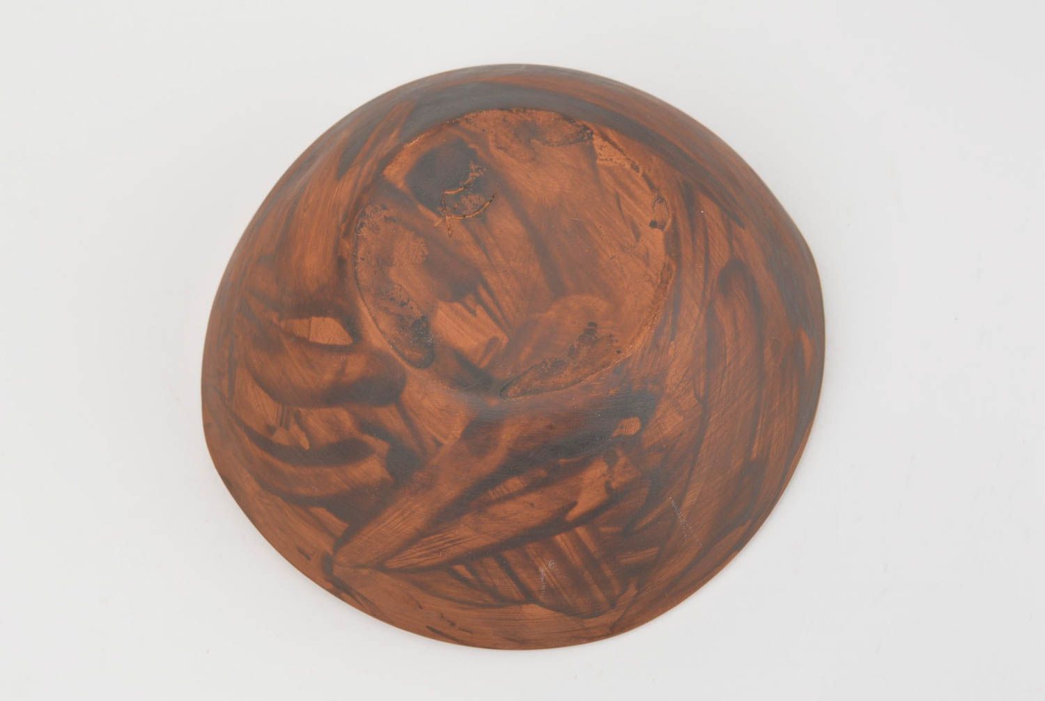 Cuenco de cerámica artesanal plato hondo del color marrón regalo original foto 3
