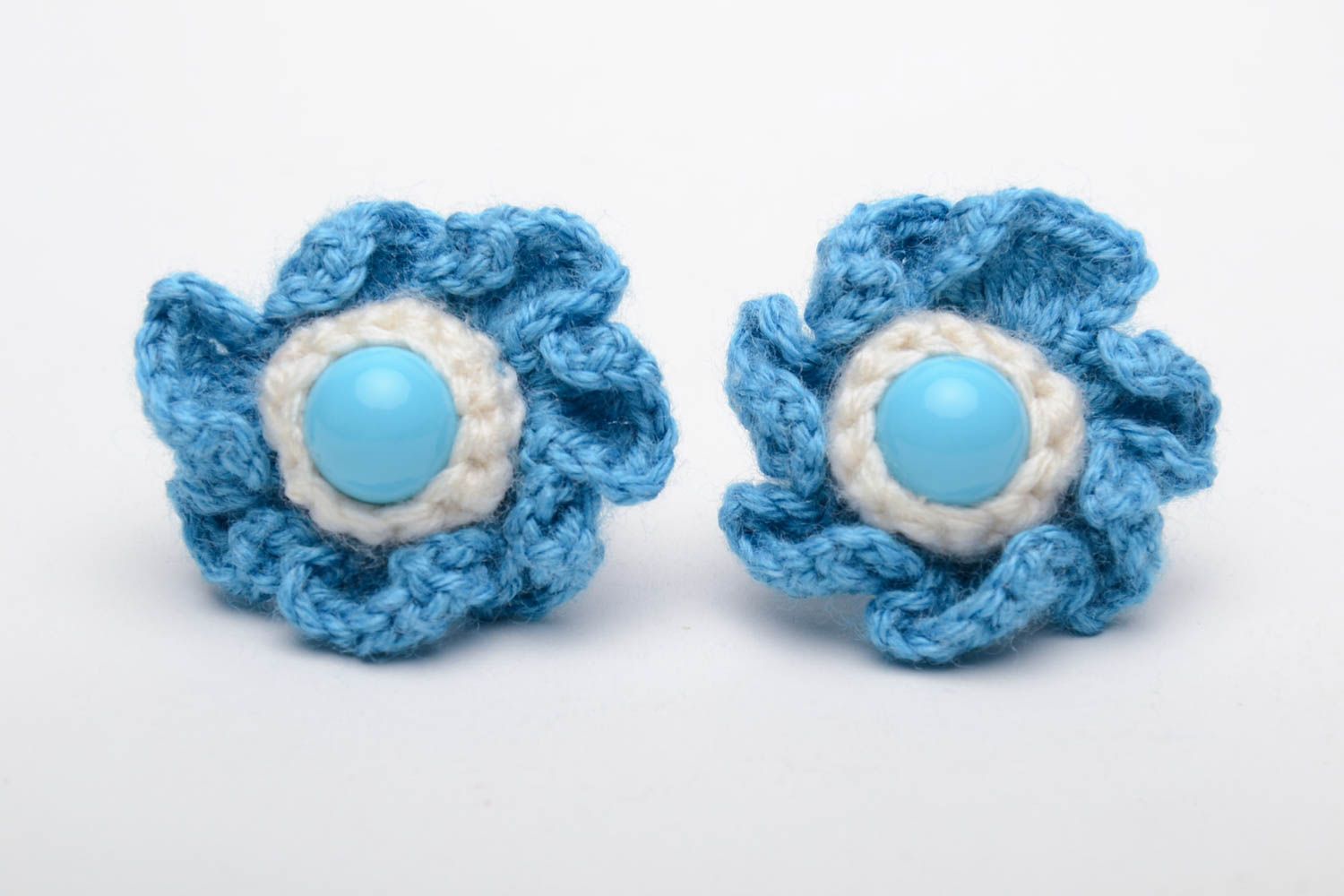 Crochet scrunchies Blue Flowers photo 2