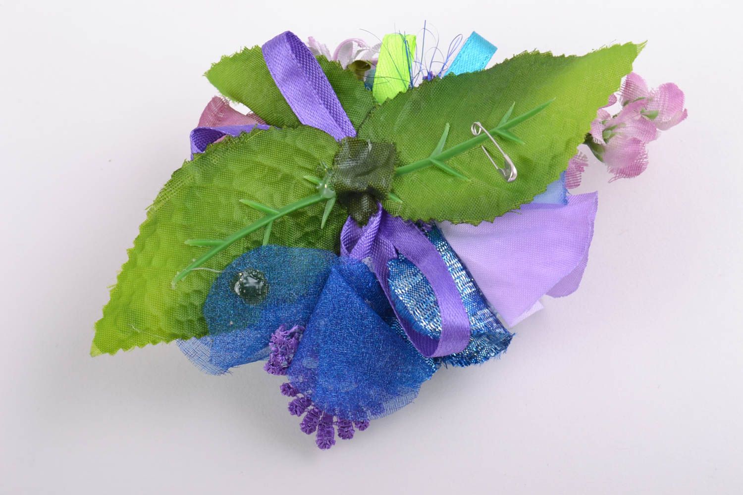 Decorative artificial flowers for creation of handmade accessories blank for brooch photo 3