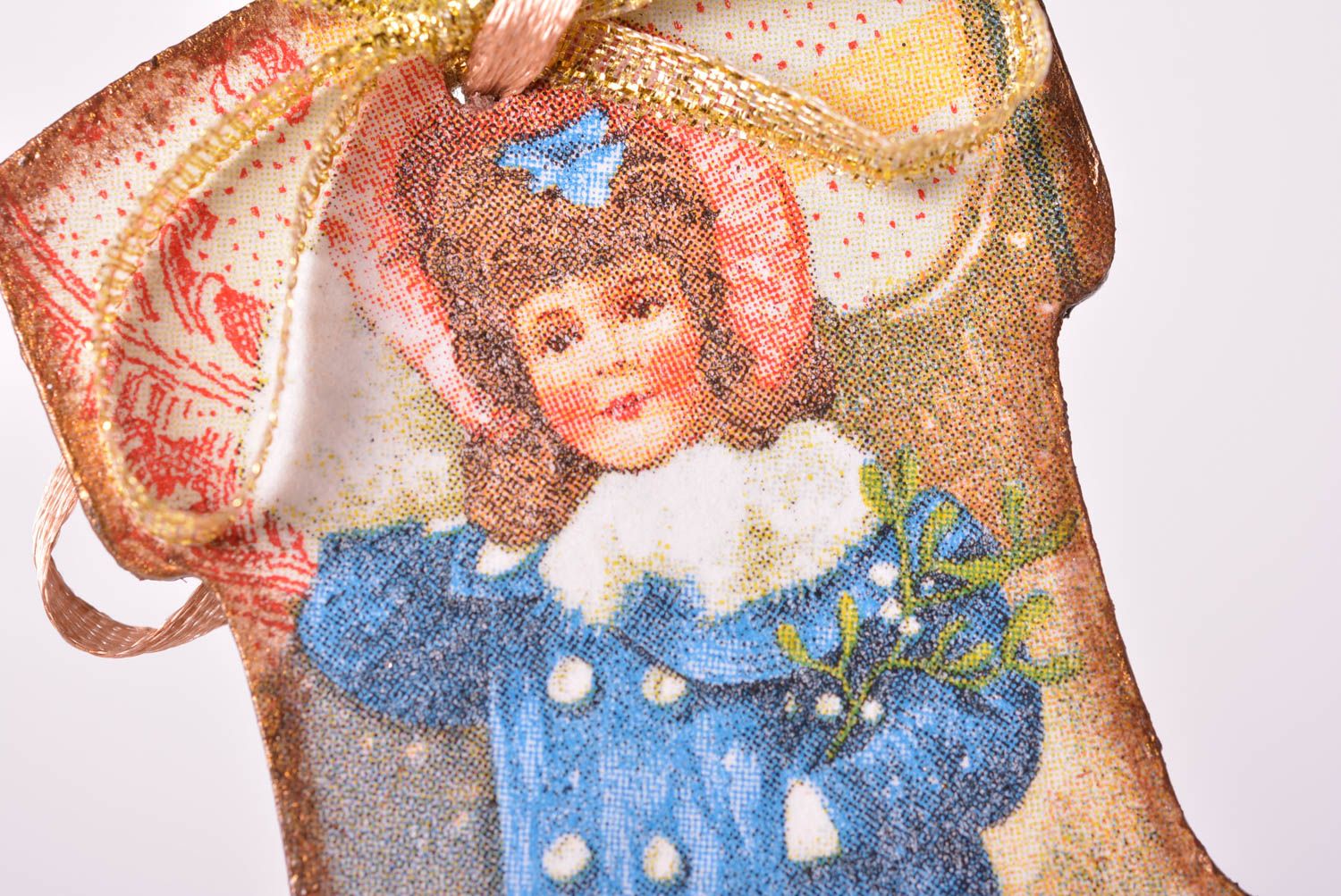 Bota de navidad hecha a mano elemento decorativo juguete de Navidad original foto 4